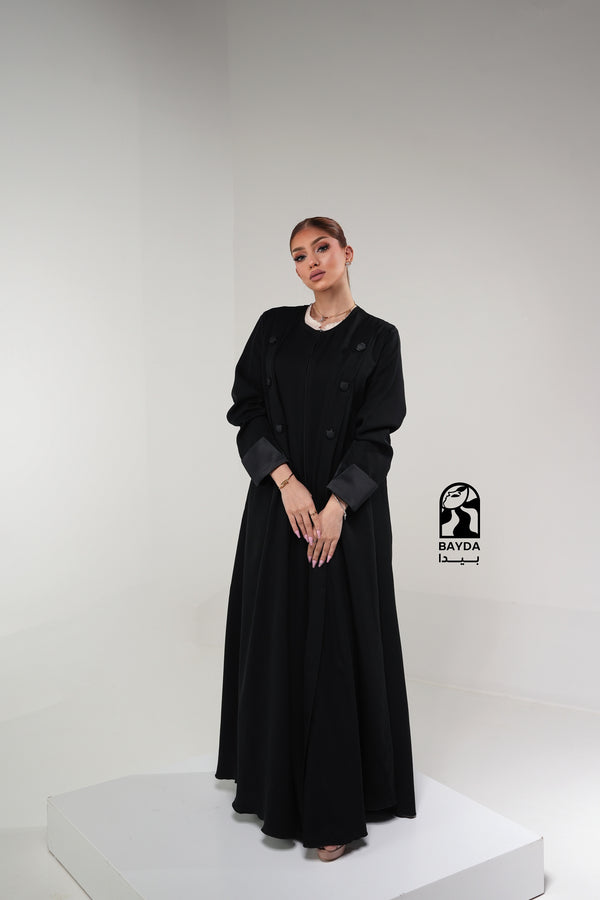 عباية "الحرير الدافئ" - كريب كوري فاخر مع أكمام